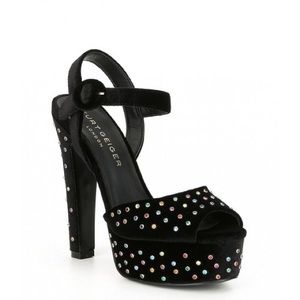 Kurt Geiger Molten Velvet Stud Platform Sandals 40